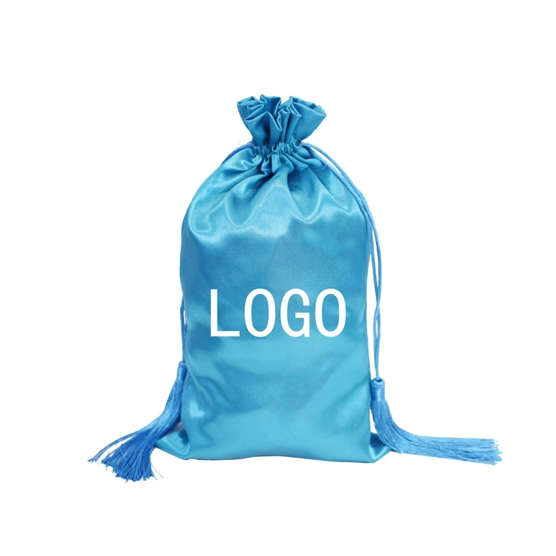 Роскошная плотная шелковая атласная сумка Pandasew ювелирная на шнурке с логотипом заказ