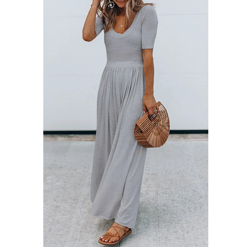 Summer One Piece Dress Short Sleeve Off Shoulder Plus Size Bodycon Long Maxi Dress Solid Color Summer Dress Colkder Buy Summer Dress Summer One Piece Dress 21 Summer Dress Product On Alibaba Com