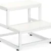 White board, white square tube two-step stool