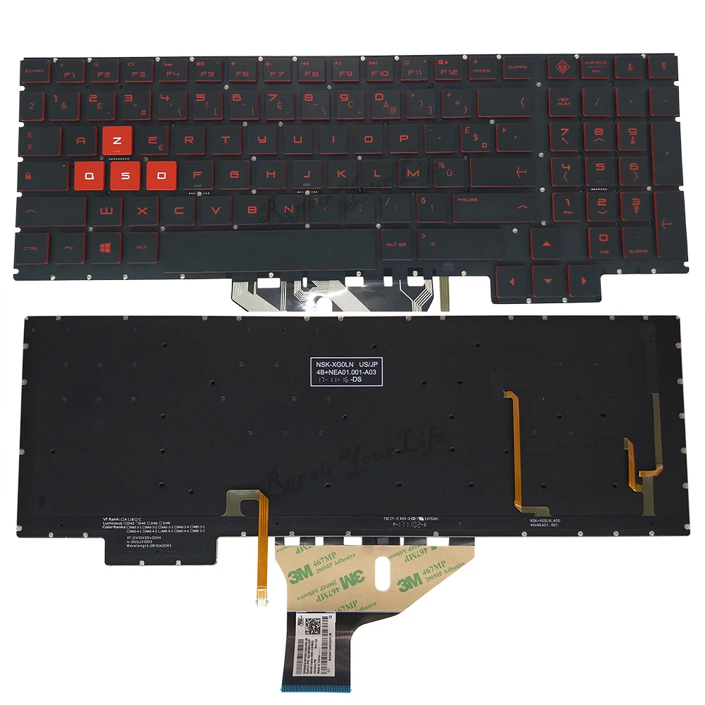Clavier HP ZBook 15u G3 AZERTY Français Rétro-Éclairé | Remplacement Neuf