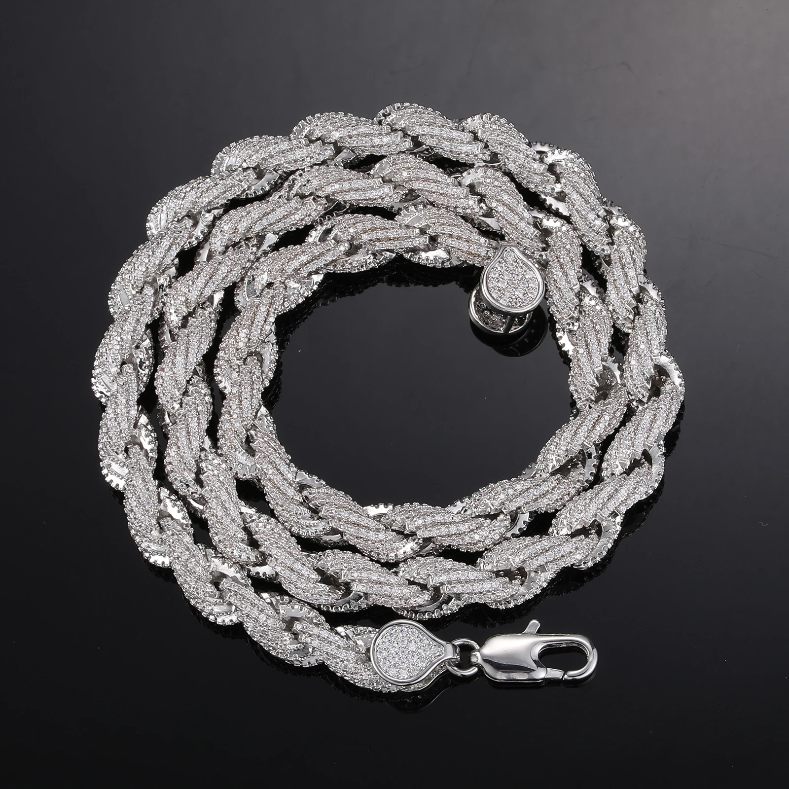2023 Hip Hop Jewelry - Iced Out 8mm Rope Chain Necklaces
