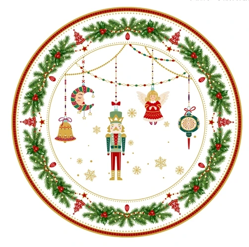 Royal Mixed Christmas Patterns or Customizable Deigns Porcelain New Bone China 7.5'' Side Plate 10.5'' Dinner Plates supplier