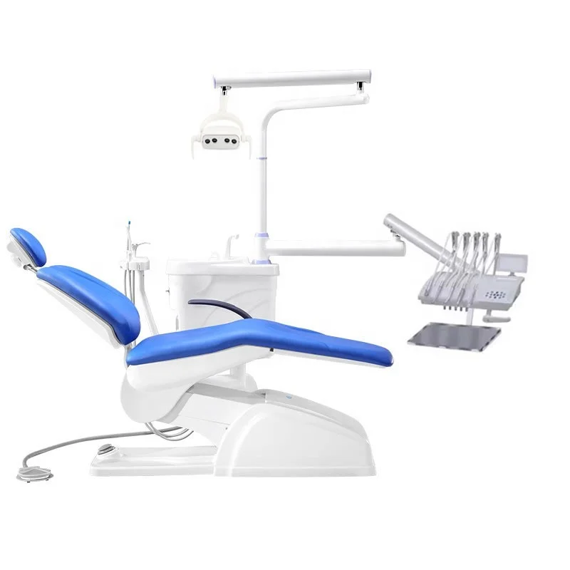 CE certified dental chair with Up-Hang  tool tray ceramic spittoon  dental hospital hot sale with dentist chair