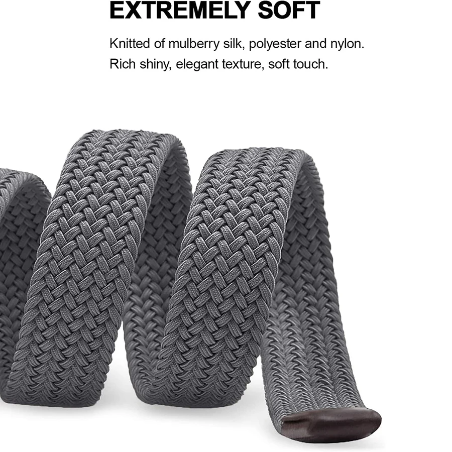 Elastic Braided Stretch Men Golf Casual Jeans Belts Woven Nylon Work Belts Men Pants Shorts Tactical Belt