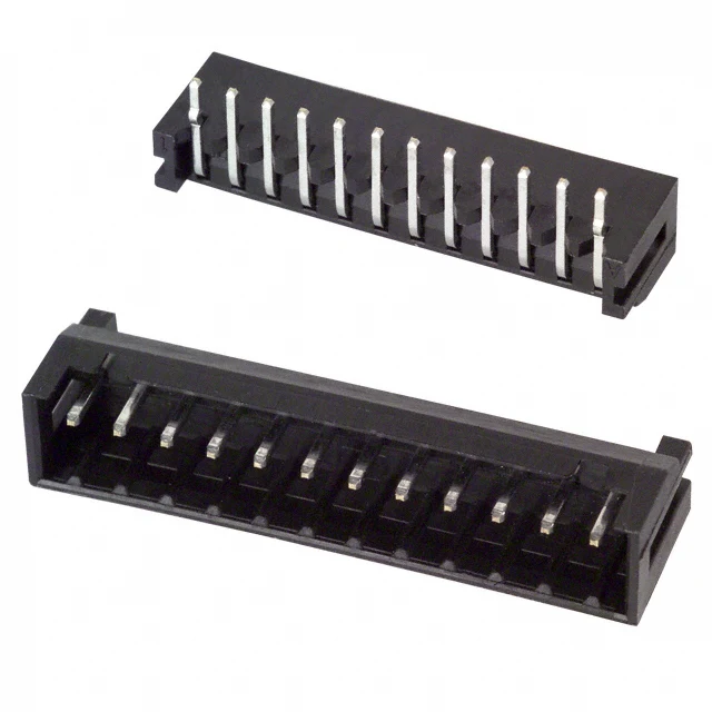 หัวต่อคอนเนคเตอร์ชนิดเจาะผ่านแผงวงจร (Through Hole) แบบมุมฉาก รุ่น DF3A-12P-2DS ระยะห่างขั้ว (Pitch) 2 มิลลิเมตร จำนวนขั้ว 12 ขา สำหรับการเดินสายบน PCB
