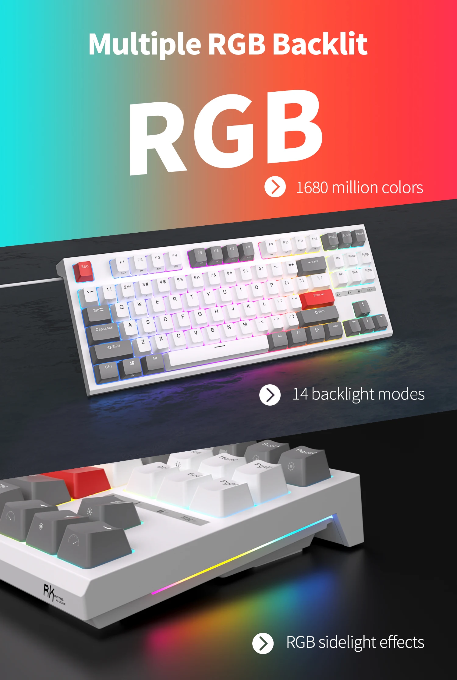 Royal Kludge RK R87 Gaming Keyboard - 87 RGB Mechanical Keys