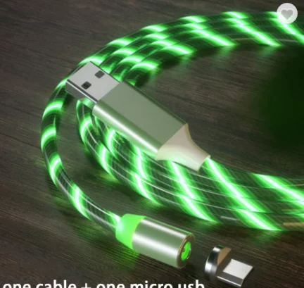 Магнитный зарядный кабель 3 в 1 со светодиодной подсветкой для android Тип c, usb-кабель, магнитный кабель для быстрой зарядки для iphone 6/7/8/x/11/12