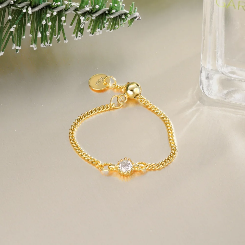 KAKODIY Unique Personalized Design Beautiful Rhodium 18K Gold Plated 925 Sterling Silver Chain 5A Zirconia Christmas Jewelry Ring detail 4