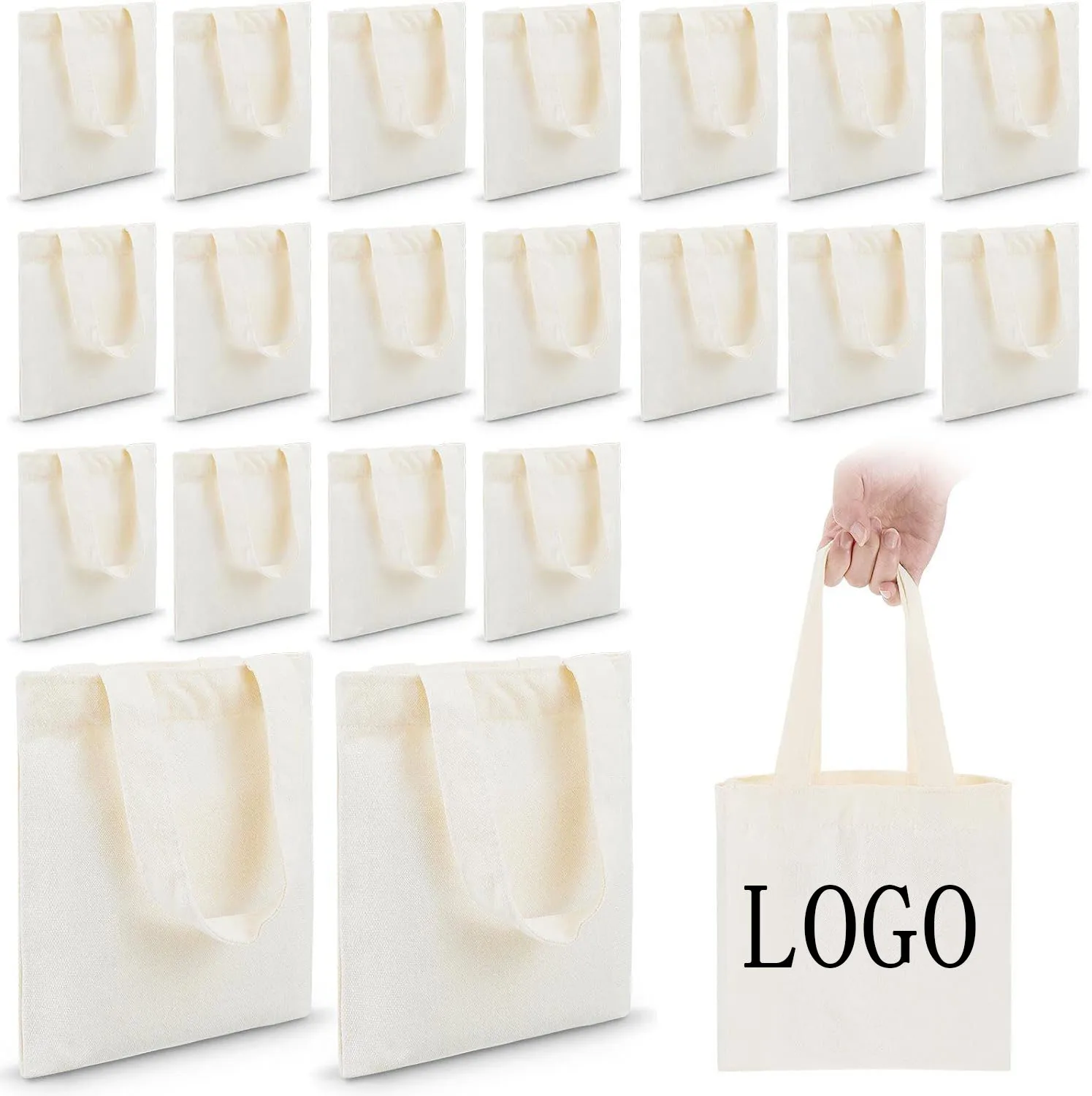 High Quality Recycle Eco Friendly Shoulder Shopping Bags Cotton Canvas Tote Bag With Custom Printed Logo