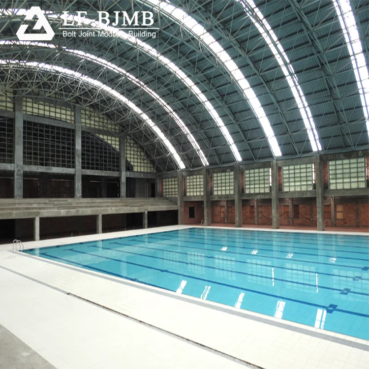 LFBJMB Space Truss Curved Metallic Prefab Steel Structure Swimming Pool Roof