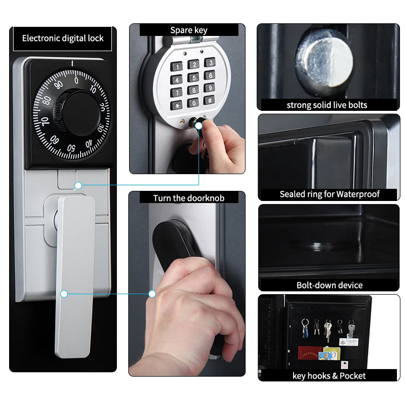 CEQSAFE Waterproof Safe Medium Home Office UL350 Certification Digital Electronic Lock Safety Safe Box for Money details