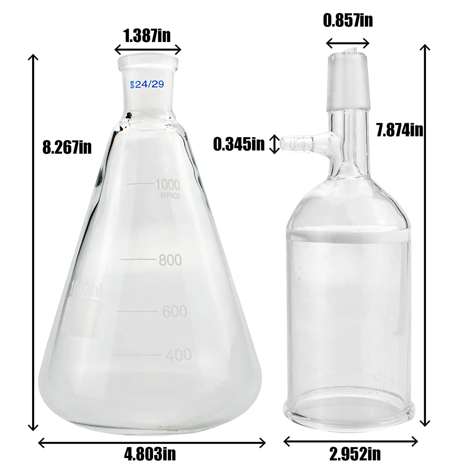 Imbuto Di Filtrazione Buchner In Vetro Borosilicato 500ml | Per Laboratorio E Esperimenti