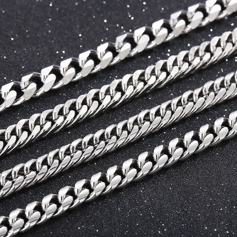 Custom WaterProof  Stainless Steel Cuban Link Mens Hand Chains Stainless Steel Jewelry Men Bracelets Chain Bracelet Wholesale