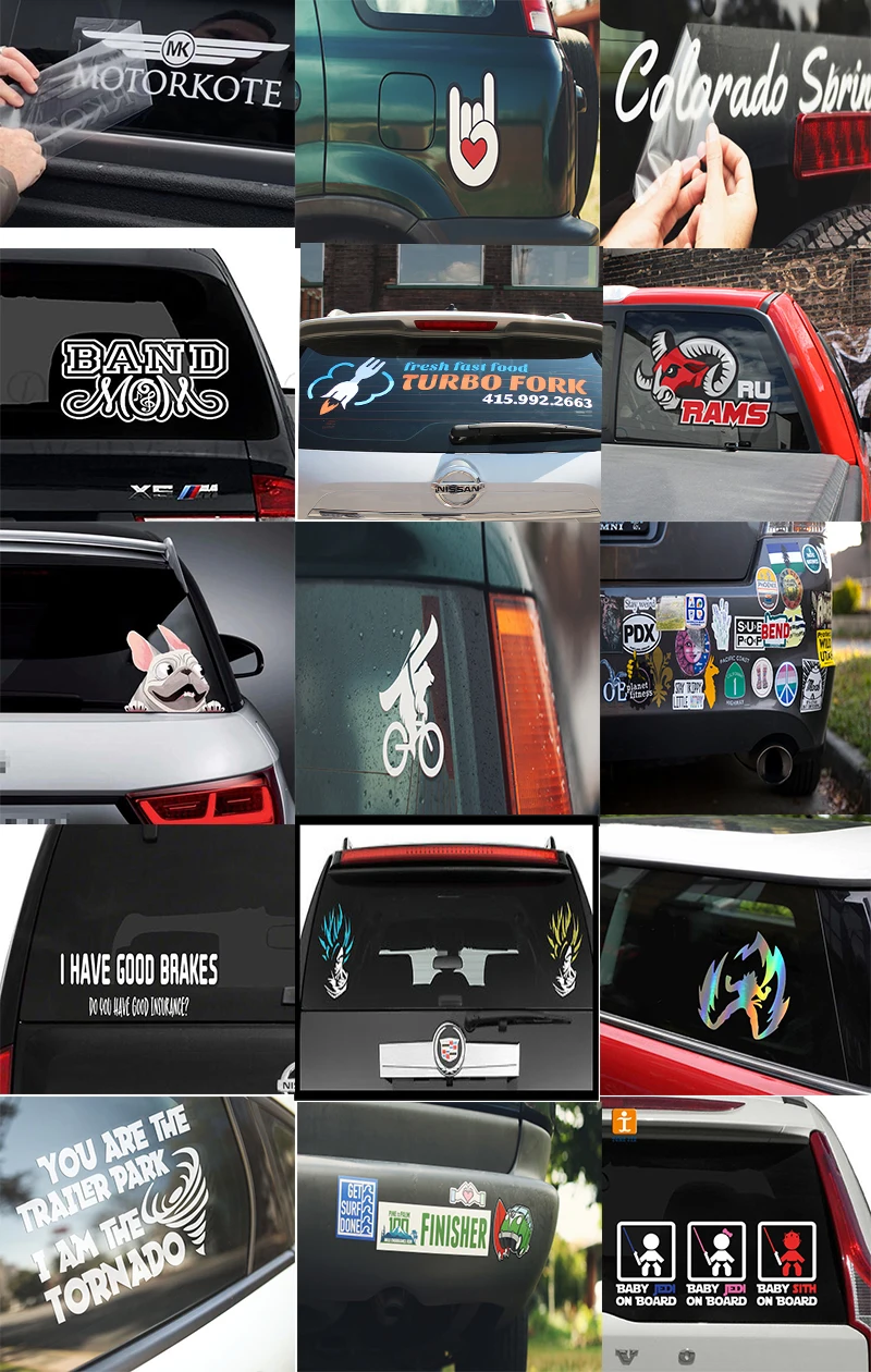 High Quality Waterproof Custom Printed Window Decals Glass Bumper Car ...