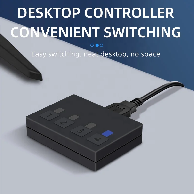 4K HDMI KVM Switch 4 in 1 Out 4K 60Hz HDMI USB KVM Switcher 4x1 for 4 PC Share Monitor Mouse Keyboard with Desktop Controller