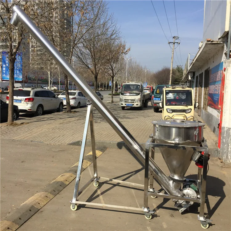 Single Tube Inclined Stainless Steel Spiral Elevator Fast Grain Loading and Receiving