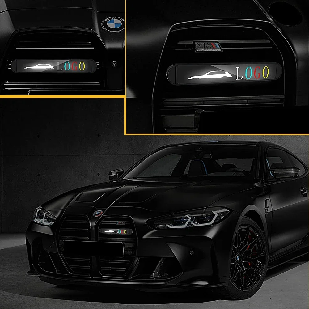 Car Motorcycle Daytime Running Lights Logo LED Front Grille Sign Badge Illuminated Medium Net Emblem for Toyota PRIUS VIOS RAV4