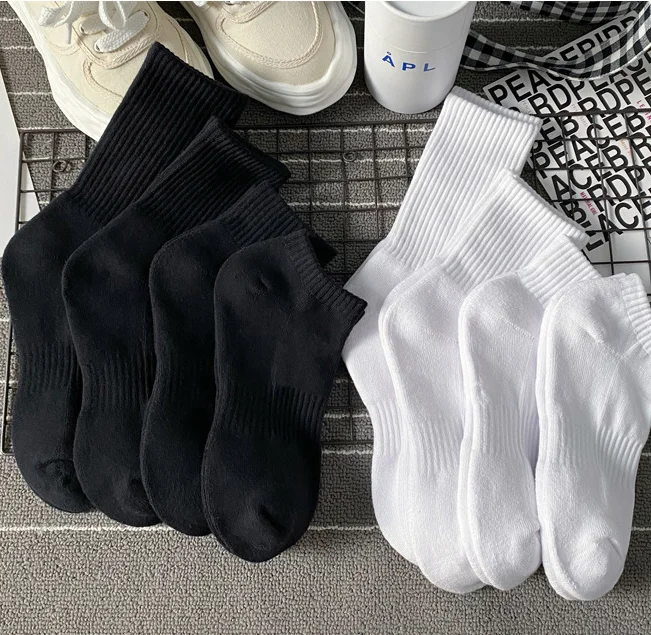 Wholesale White Ankle Socks Cotton Bulk White Sock Spots Thick White