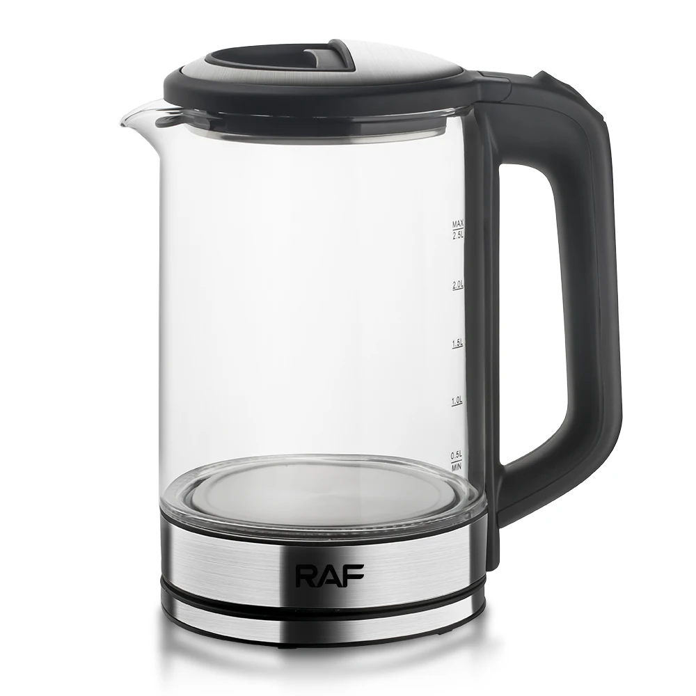 Raf Electric Borosilicate Glass And Steel Hot Tea Water Kettle - 2-liter  2000w Fast Boiling Cordless With Led Light - Electric Kettles - AliExpress