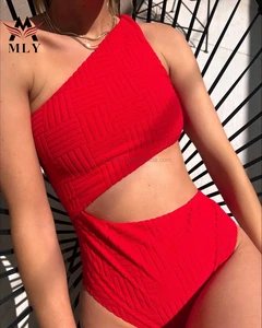 Wholesale Swimwear One-shoulder Bathing Suits Custom One Piece Swimsuit Women Swimwear