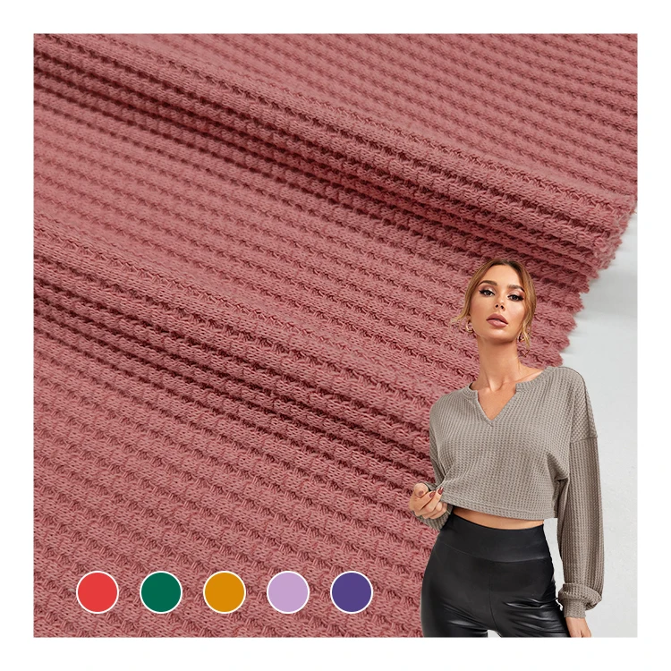 Certificated Organic Cotton Recycled Polyester Kids Topwear Waffle Knit Fabric Supplier Popular in India