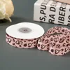 1,5 cm * 10 yardas estampado de leopardo rosa