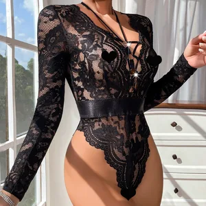 2025 New Arrival Women's Sexy Lingerie Set Hot Sales Mature Love Styles see-through mesh bodysuit