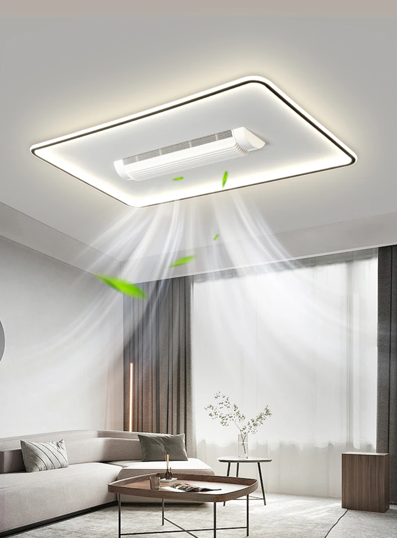 hot selling in LED Ceiling Fans Three Color Strong Wind, Anti Flicker, No Blades, Living Room, Bedroom, Dining Room, Remote Control, Silent Fan Light 0