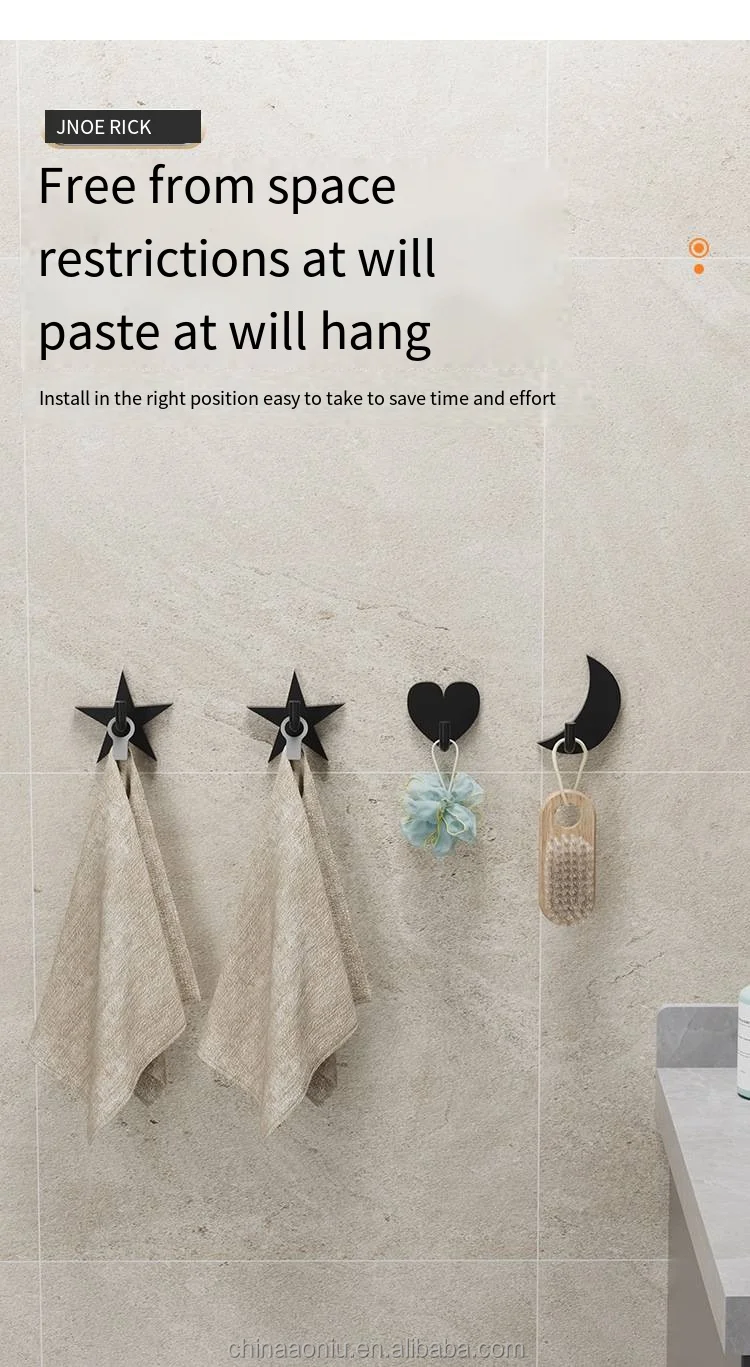 Piercing-free Single iron art single novelty hooks Kitchen creative metal bathroom toilet coat cap novelty hooks details