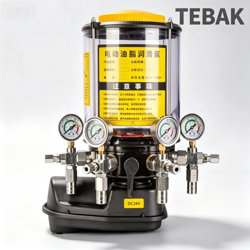 TEBAK Automatic Electric Grease Butter Pump 24V 220V 380V Auto Refueling Lubrication Pump for Construction Engineering Machinery