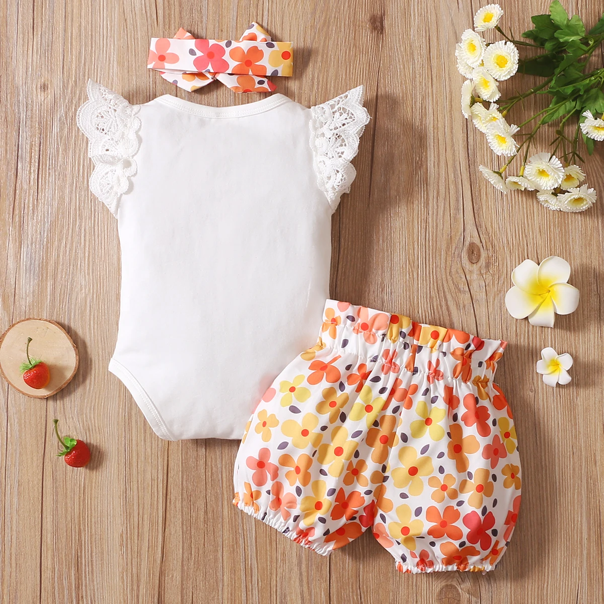 Catpapa Baby Girl Romper Sets Newborn Baby Romper Set Threepiece