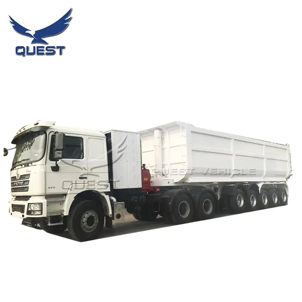 Самосвал полуприцеп задний самосвал трейлер для продажи Африка 80 тонн 5 осей QUEST стальной автомобиль 13T 14T 16T 18T BPW FUWA
