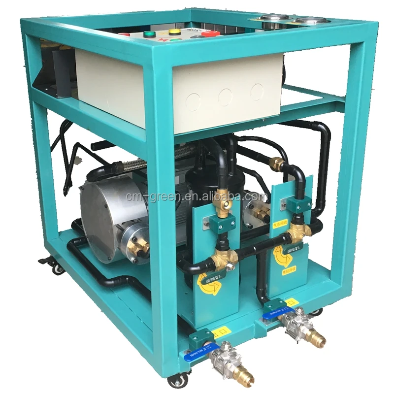 R245fa R123 Low Pressure Refrigerant Recovery Charging Machine 2HP Air Cooled Recovery Unit AC Recharge Machine
