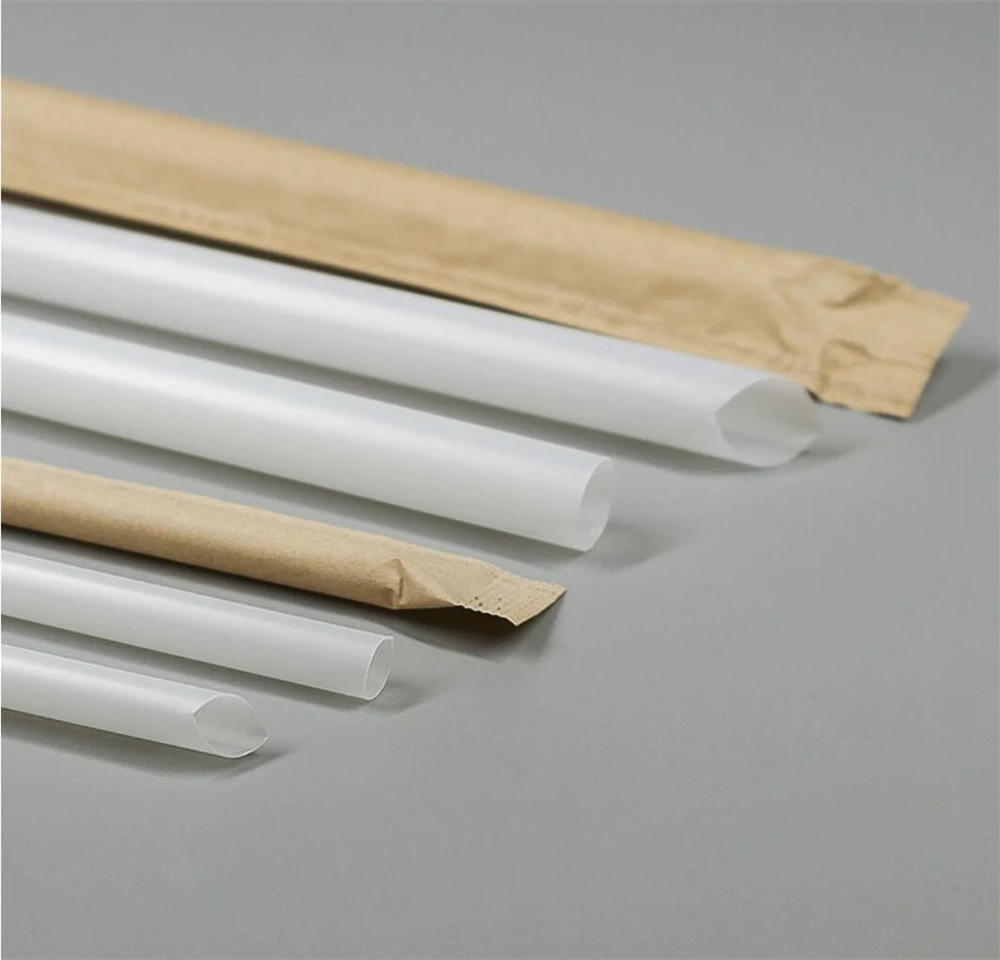 Biodegradable Fiber Straws Customized Logo Pla Straw Cornstarch