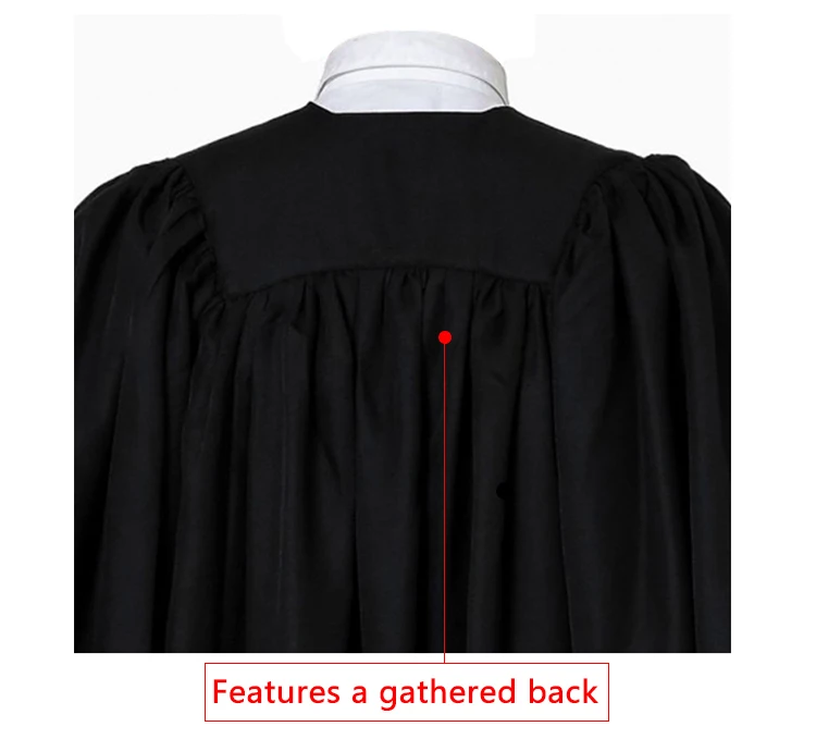 Full length view of bat wing sleeve graduation attire