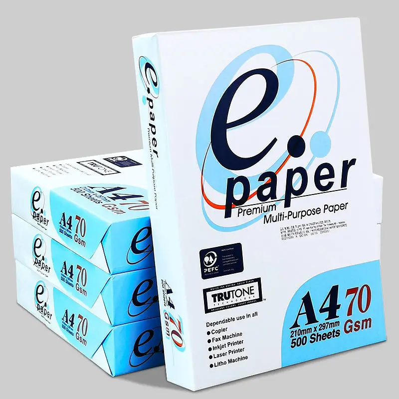 A4 White Office Copy Paper A4 Multipurpose Copy Paper 80gsm Photocopy Paper A4 Size 70gsm 80gsm