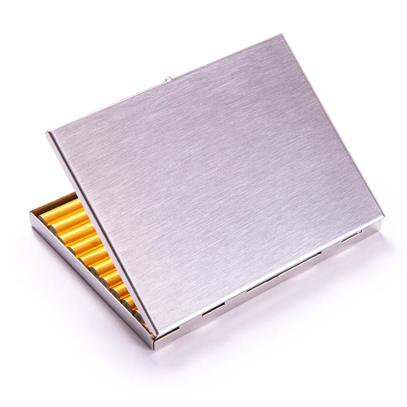 Custom Metal Cigarette Box Blank Portable Stainless Steel Cigarette Case  for Men Gift