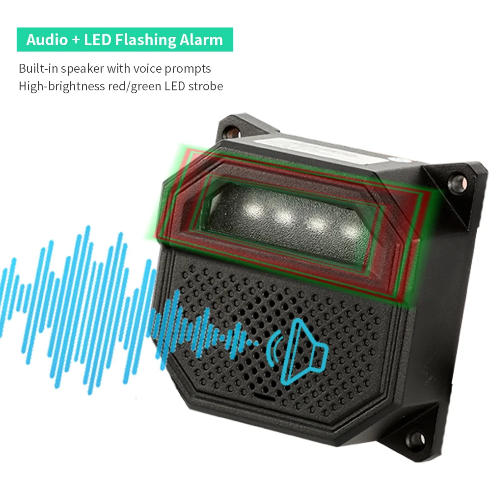 product blind spot warning system 5w speaker led strobe light vehicle blind spot alarm pedestrian voice warning ip67 industrial alarm-5