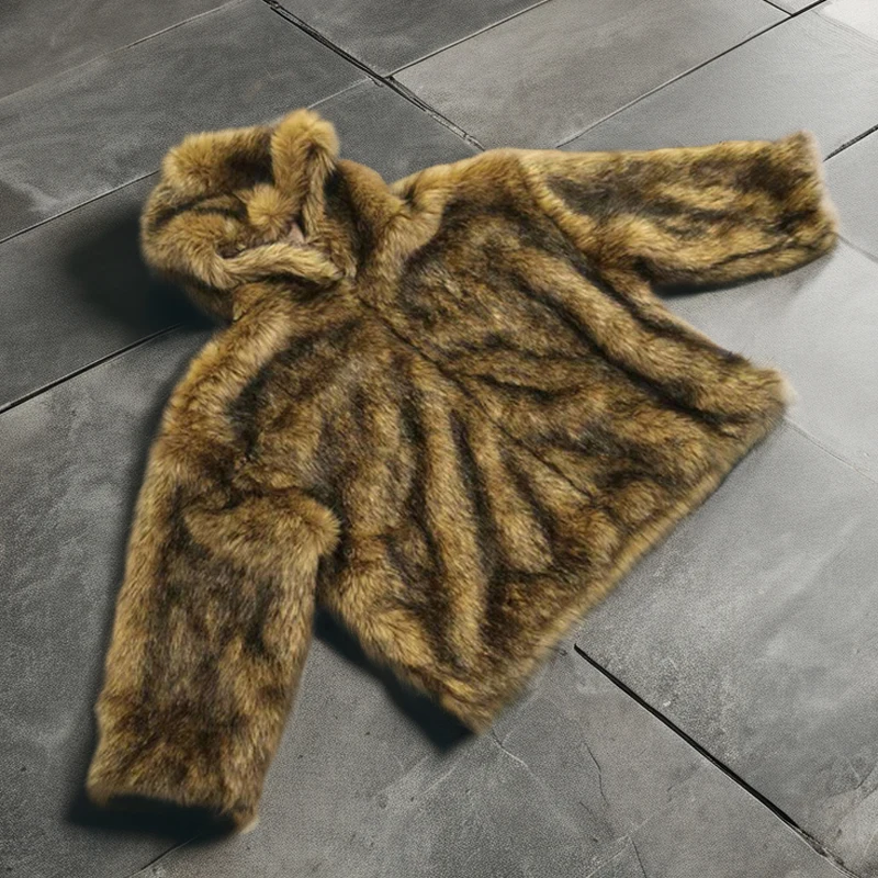 Mataas na Kalidad na Custom na Hindi Natutunaw na Unisex na Lalaking Makapal, Mabigat na Fleece, Dalawang Layer, Mabaligtad na Zipper, Buong Sintetikong Balat na Hoodie Jacket para sa Lalaki