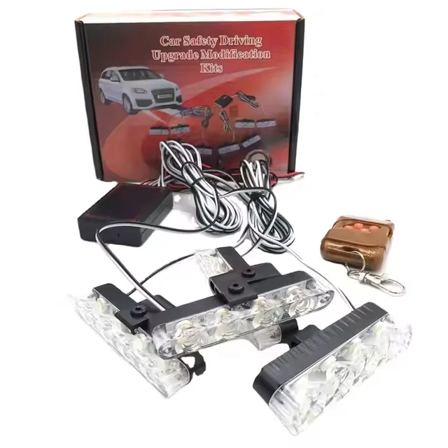 4X3LED Wireless Remote Strobe Flashing Warning Light Led Car Grille Light  Car Emergency Light