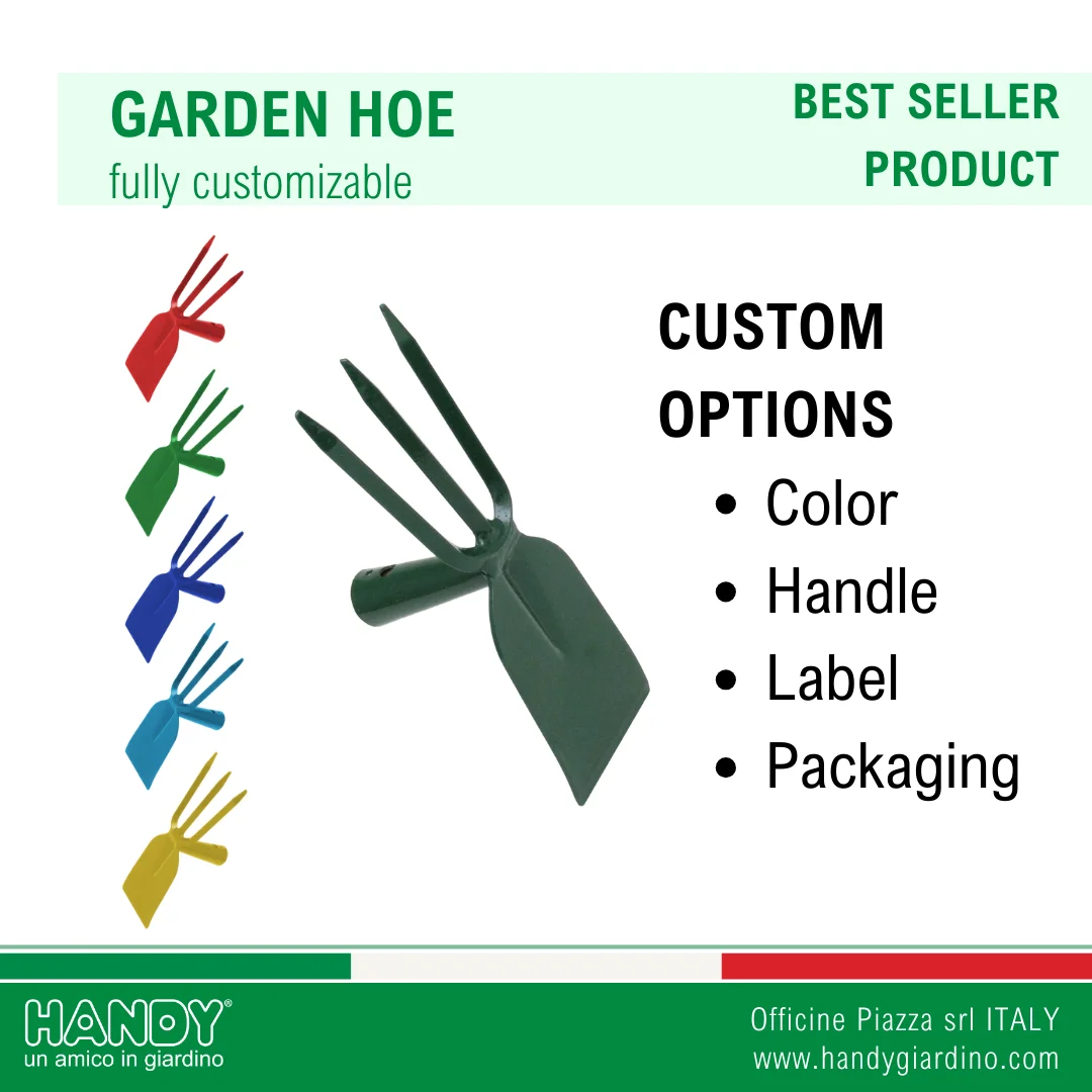 Italian Quality Customizable for Color Small Steel Hand Hoe Square Shape Trident Hand Tools Scraper Home Gardening OEM Tool Set