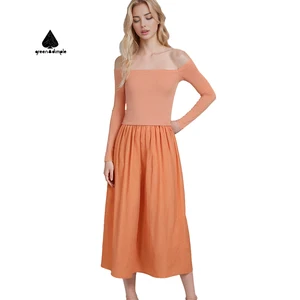 Ladies Quality Custom Apparel Women Casual Off-shoulder Long Skirt Pleated Low Waist Bodycon Long Skirts Maxi Skirt for Women