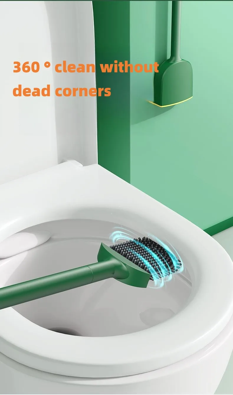 Toilet Brush And Holder Set For Bathroom,Deepcleaning Silicone Toilet