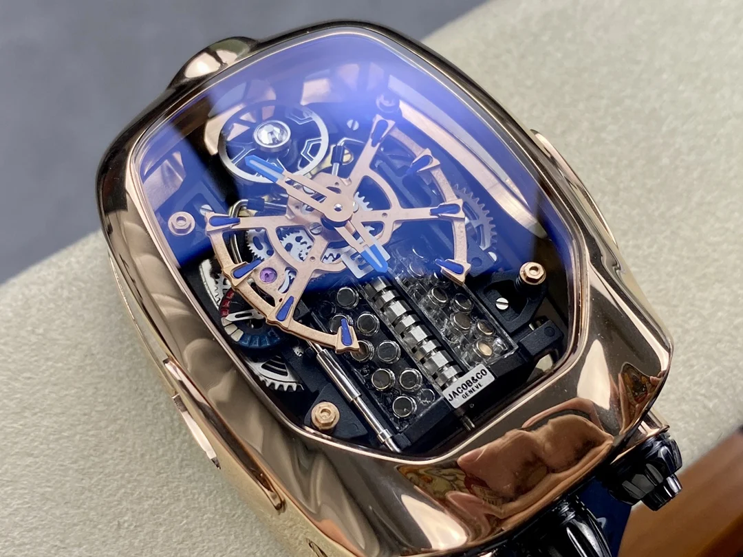 Jacob Co Luxury Men's Automatic Mechanical Watch Visual Rose Gold Shell with Pointer Dial Display High Quality Factory Price