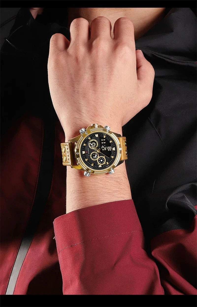 NAVIFORCE 9224 Chronograph Leather Men's Watch description image 3