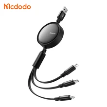 Mcdodo 725 Metal Telescopic Line Three-in-One Fast Charge 3A Cable for Apple and Android in Elegant Silky Free to Stretch