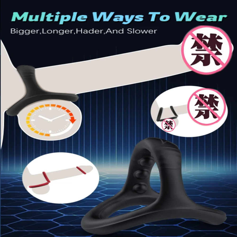 Silicone Cock Penis Rings Set with 7 Different Sizes for Erection Enhancing Long Lasting Stronger Strech Adult Sex Toys for Men
