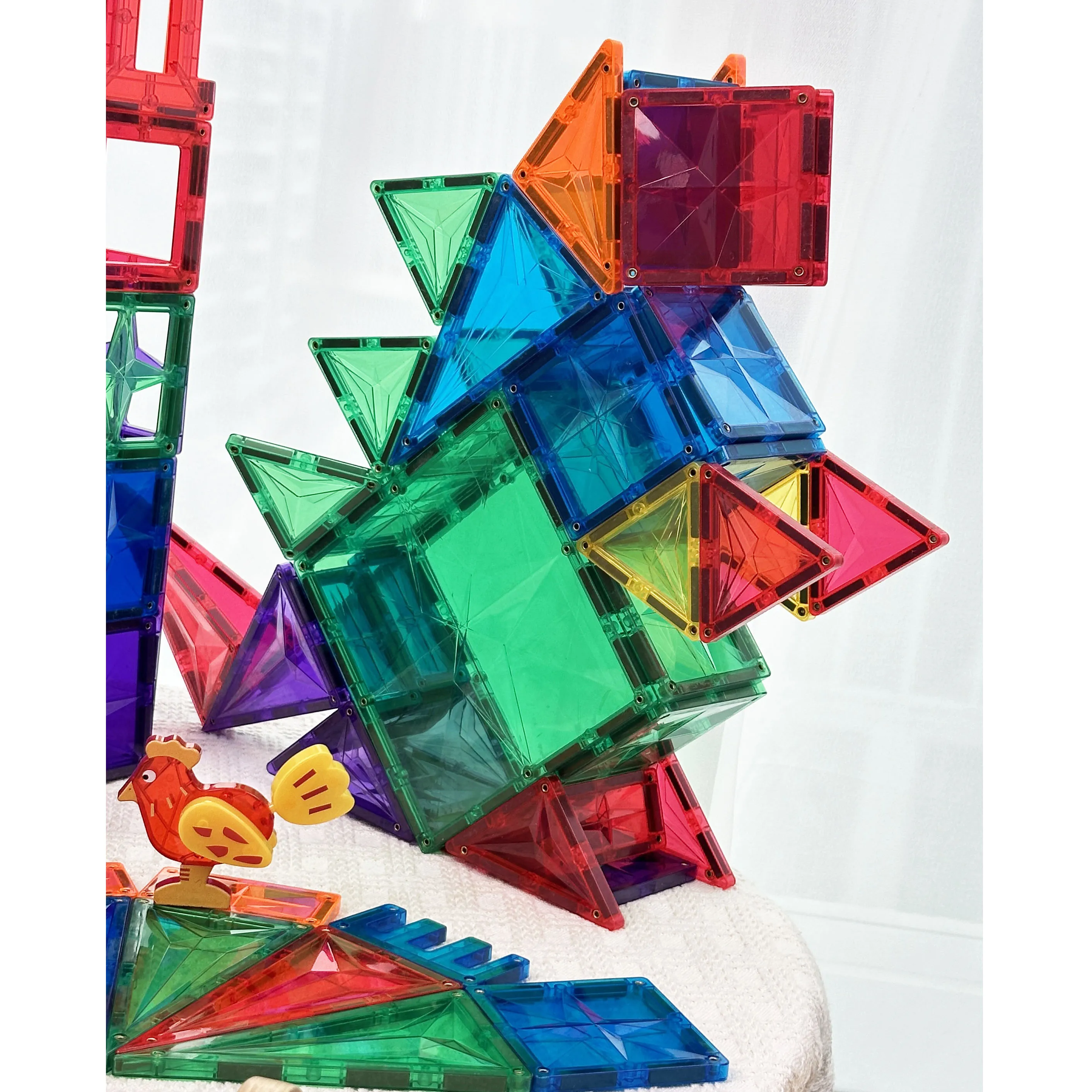 SLDALES Magnetische Bausteine 64-teilig – Kreatives Bauspielzeug Für Kinder Ab 3 Jahren