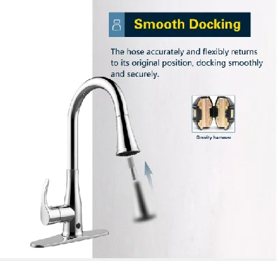 Rajeyn Kitchen Motion Sensor Faucet with Pull Down Sprayer Water Flow Switchable Battery Power Supply