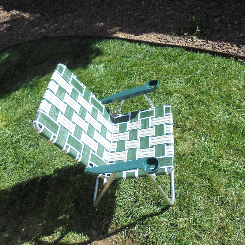 DIY Nylon Webbing Outdoor Customize Aluminum Metal Frame Webbed Beach Lawn Chairs Folding Web Patio Chair